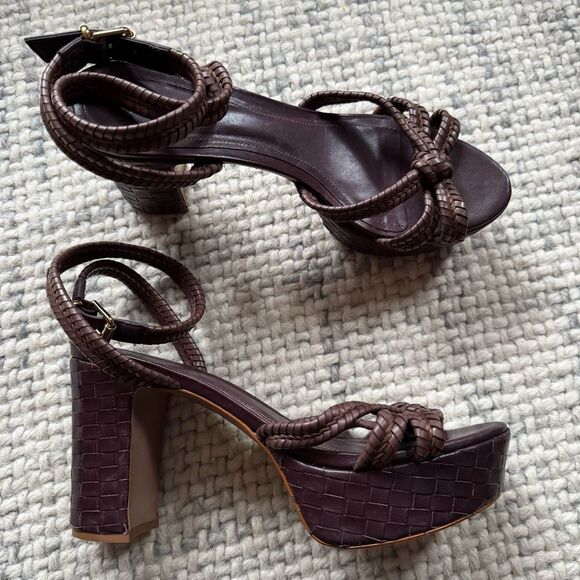NEW Schutz Kathleen Braided Leather Platform Sandal 11 - Picture 2 of 7